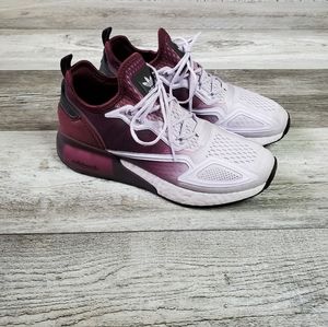 Adidas ZX 2K Boost Womens Size 8.5 Purple Maroon Shoes Sneakers